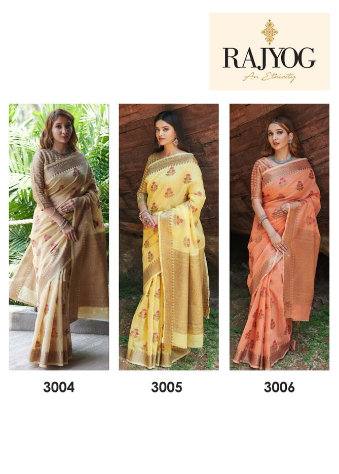 Rajyog Swaruchi Latest Fancy Designer Casual Wear Silk Soft Linen Saree Collection
